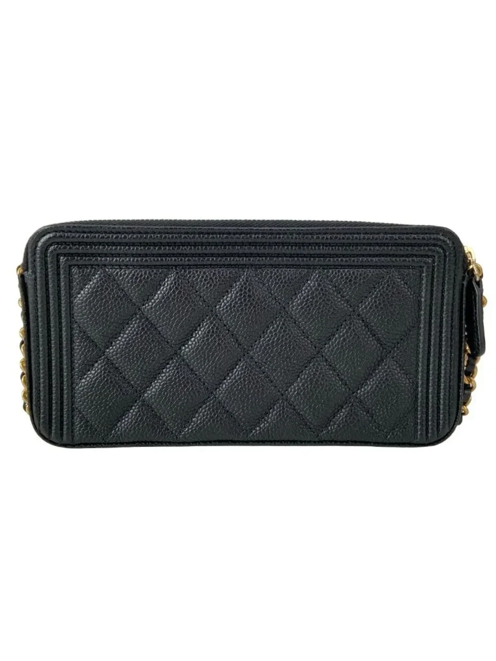 Chanel Wallet Boy Quilted Black Chain Matte Togo Shoulder Bag
